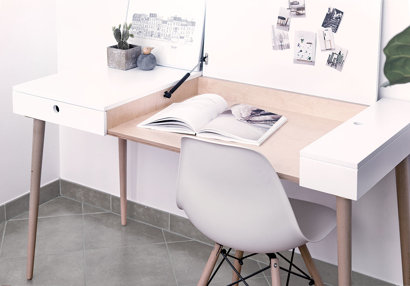 Table，desk，white，Ins，