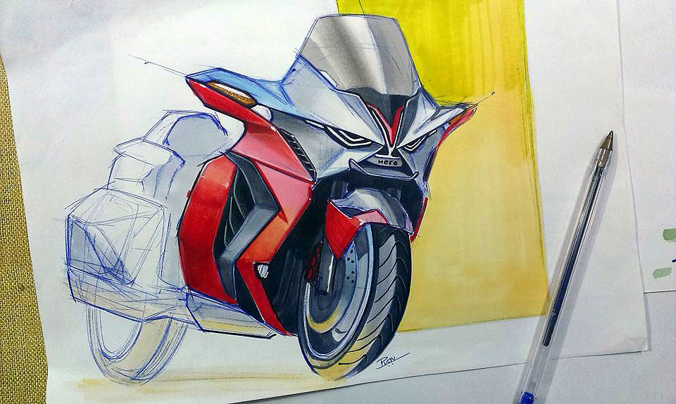 Pawan Kumar，motorcycle，Sketch，