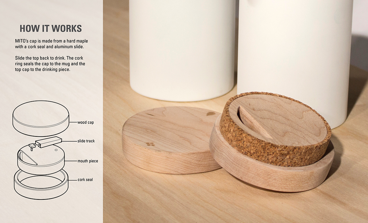 MYTH，Travel cup，ceramics，Wooden cover，sketch，