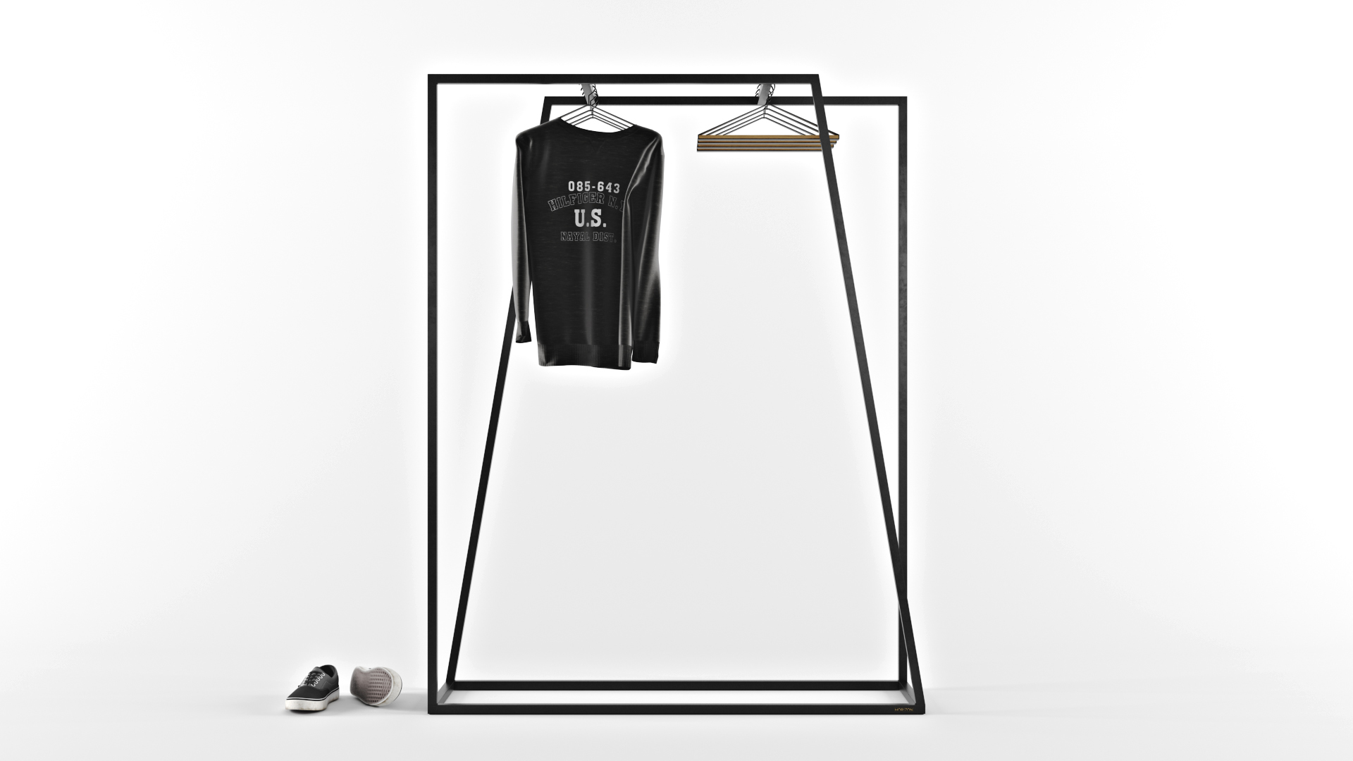 Hanger design，black and white，fashion，Simplicity，coat hanger，Minimalist，line，clothes，Furniture home，