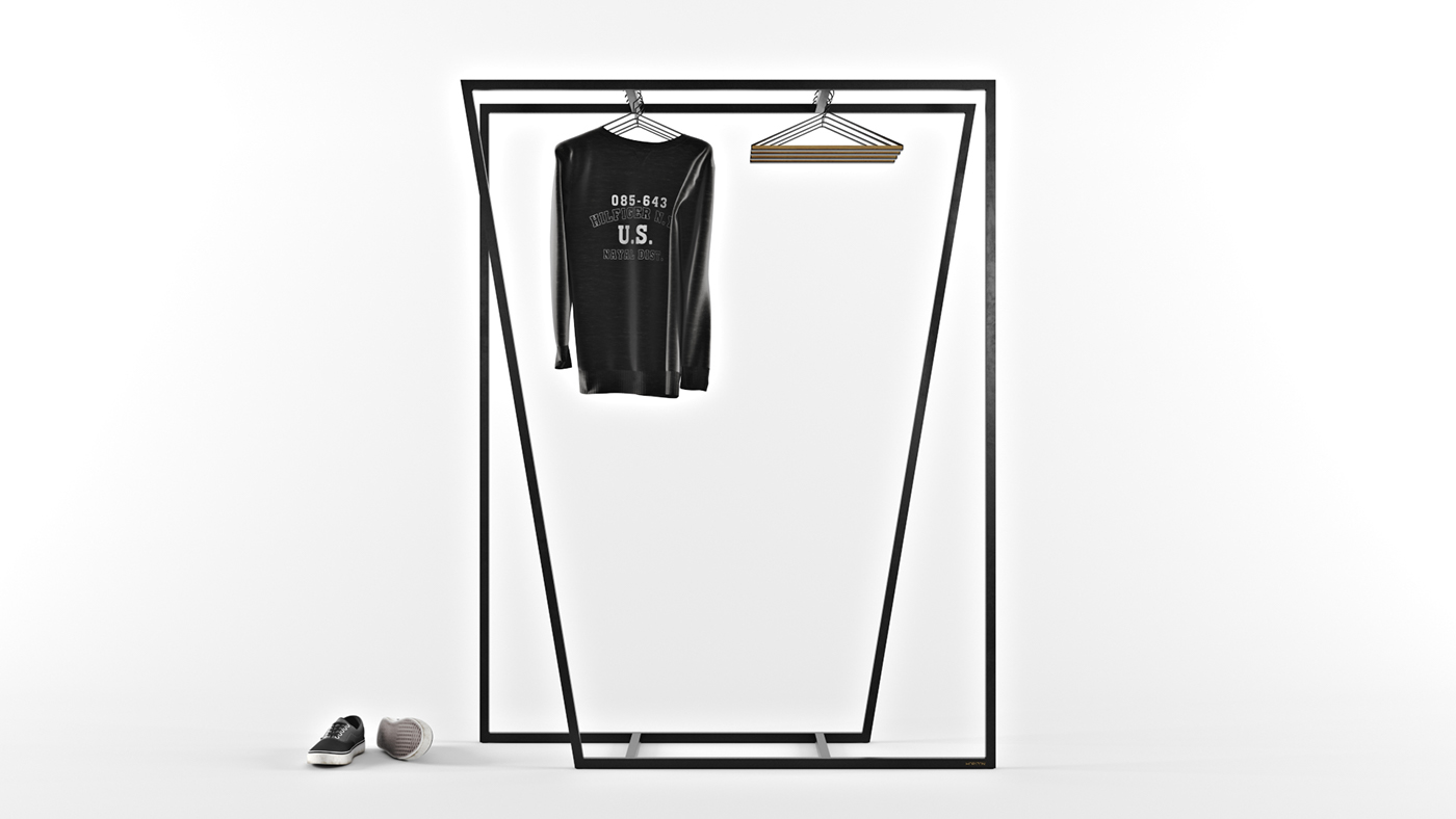 Hanger design，black and white，fashion，Simplicity，coat hanger，Minimalist，line，clothes，Furniture home，