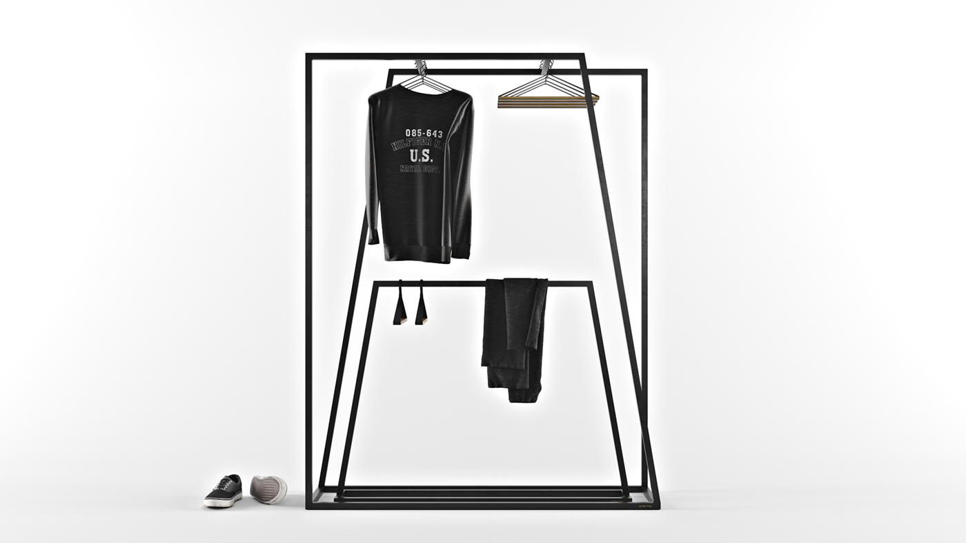 Hanger design，black and white，fashion，Simplicity，coat hanger，Minimalist，line，clothes，Furniture home，