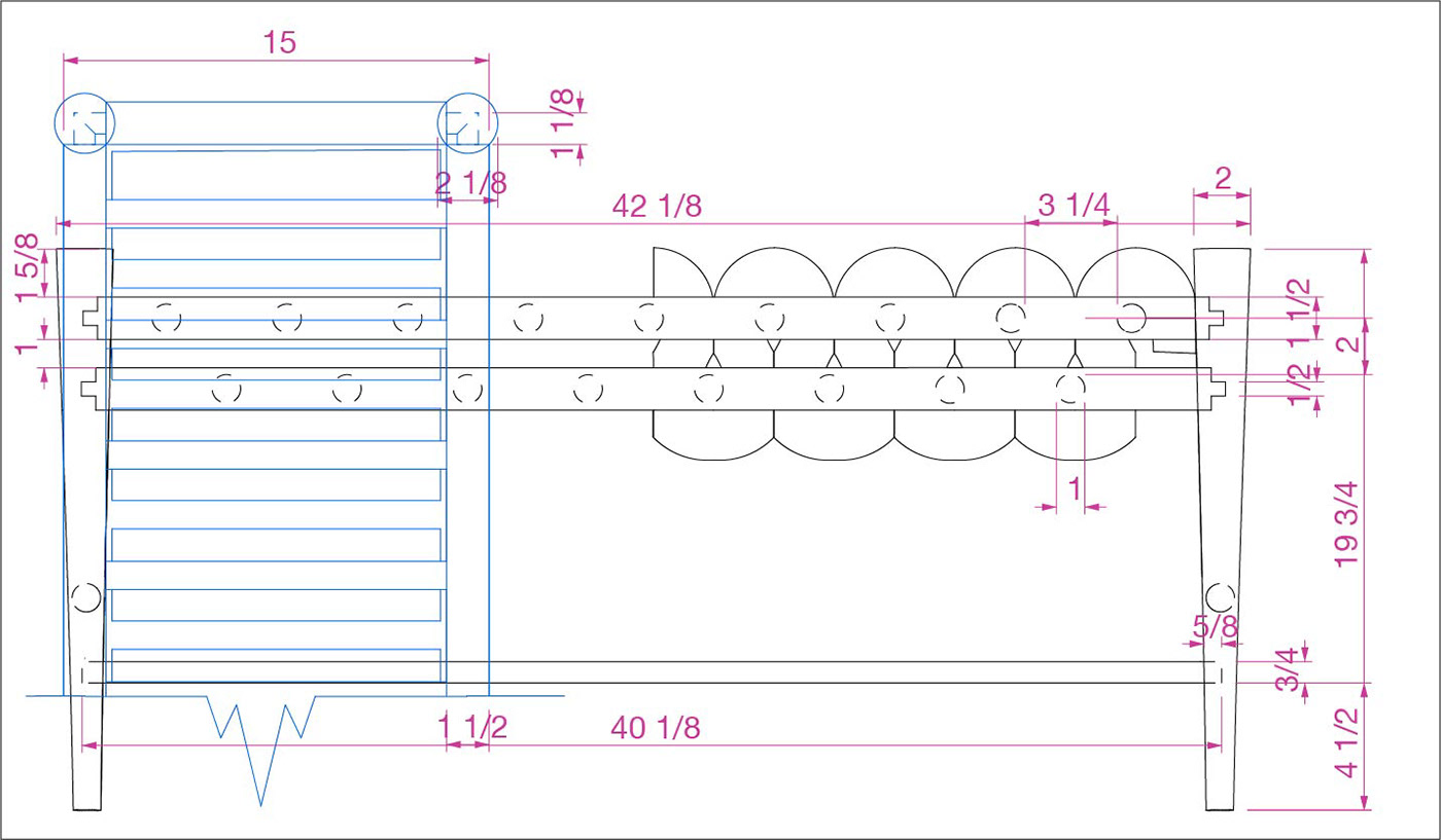 Squiggle Bench，stool，Windsor style，