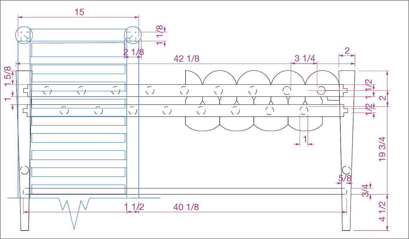 Squiggle Bench，stool，Windsor style，