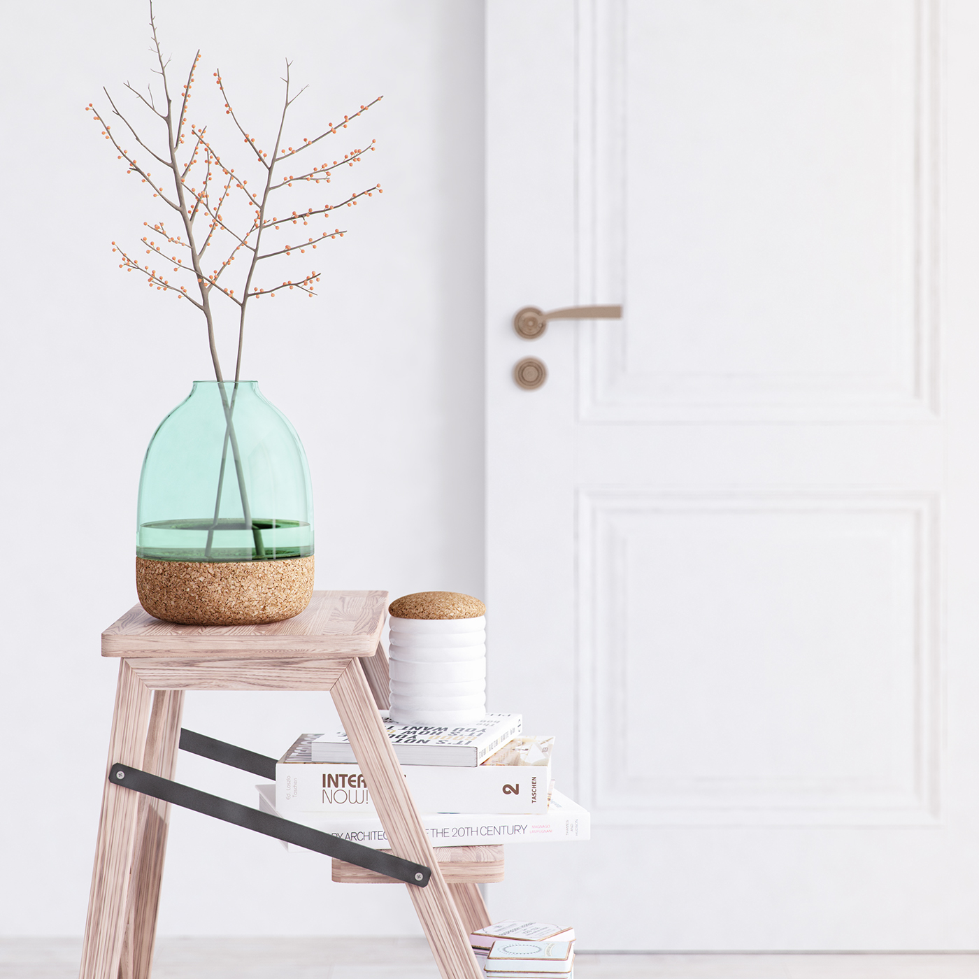 Natural cork，Glass，vase，Wavy painting，