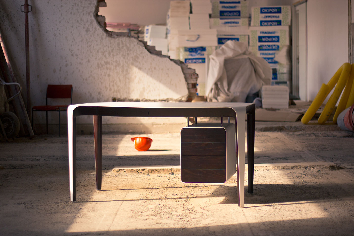 Artificial stone，Wood ash，Table，Aree table，