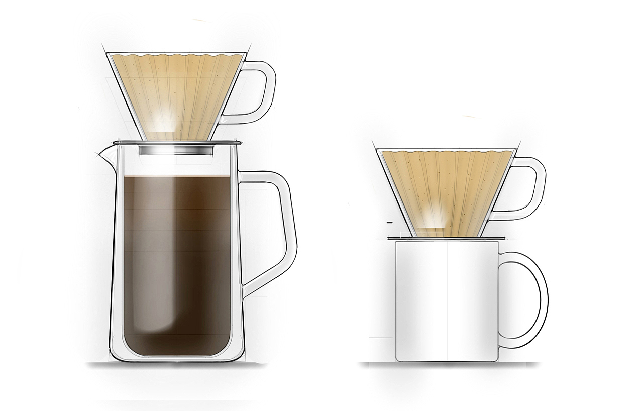 Pour-Over Dripp，咖啡杯，双壁底座，