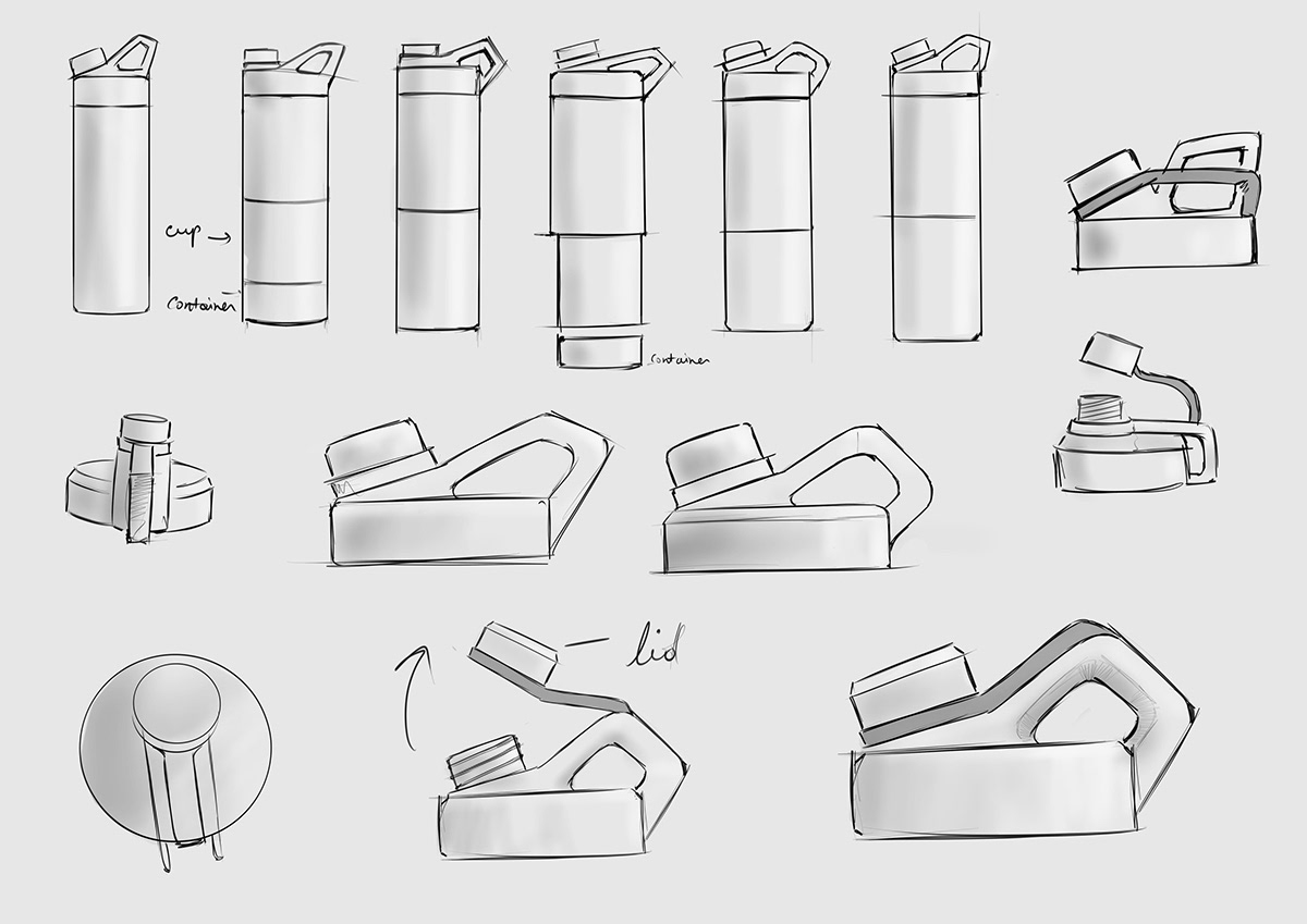 product design，Outdoor water bottle，originality，multi-function，