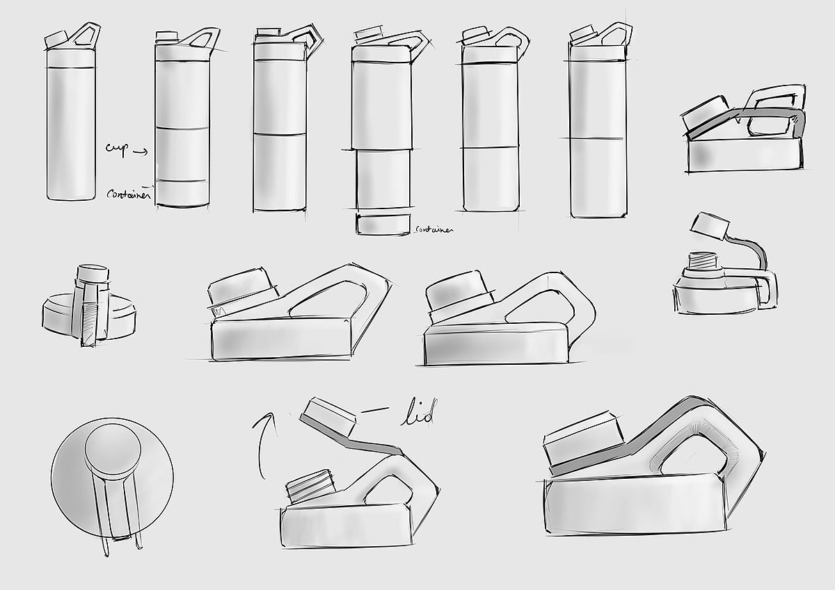 product design，Outdoor water bottle，originality，multi-function，