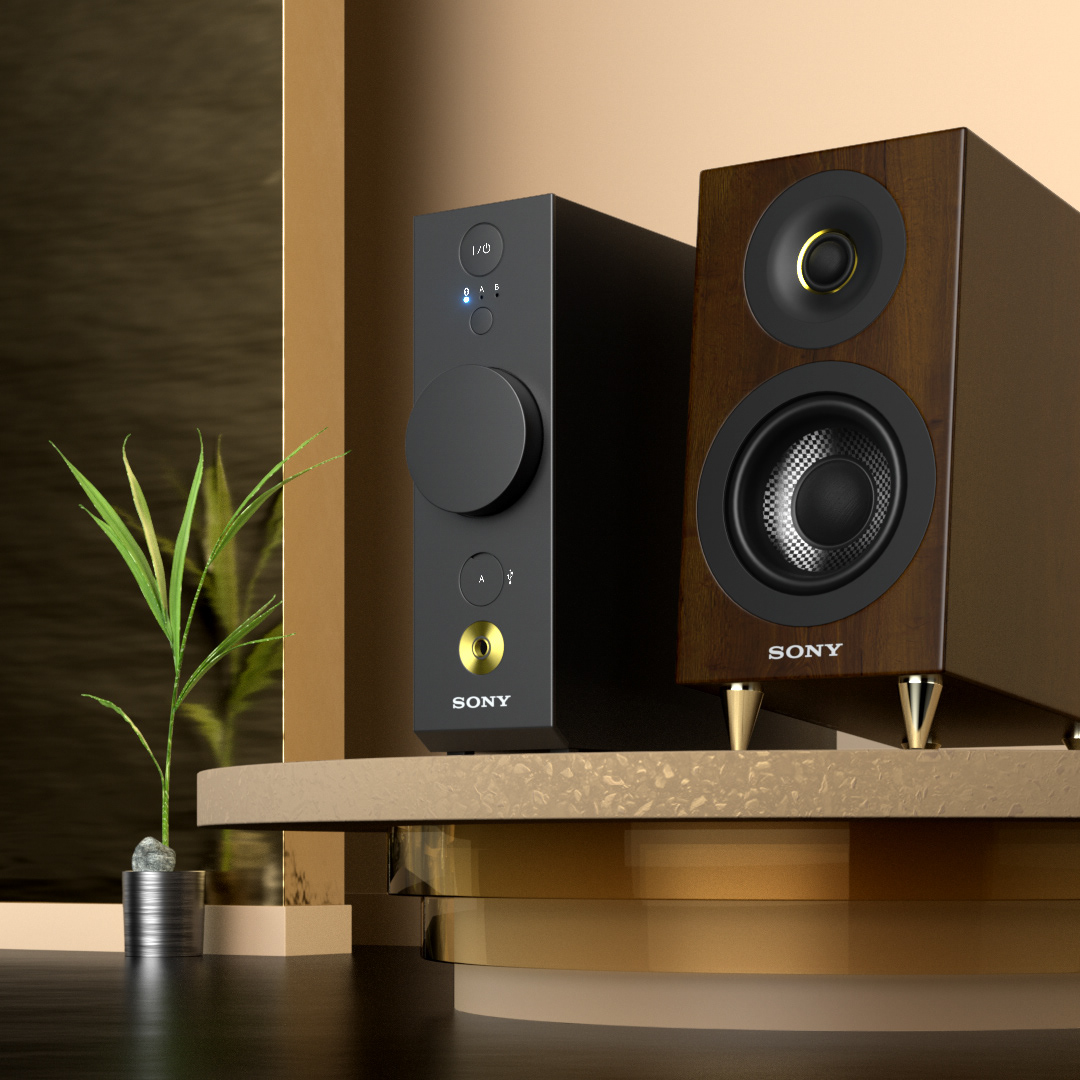 brown，speaker，SONY Cas-1，