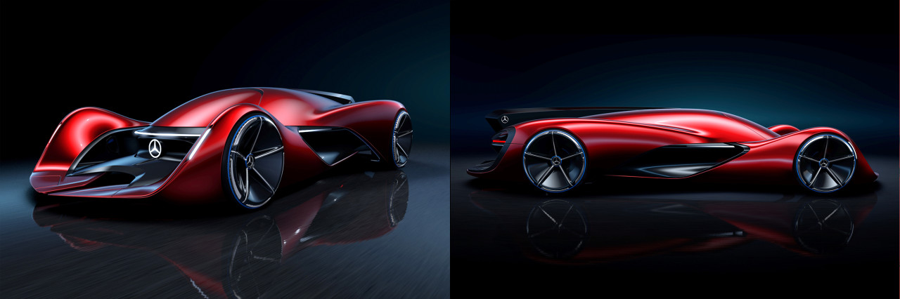 gules，conceptual design，Mercedes – Benz，Electric sports car，racing，