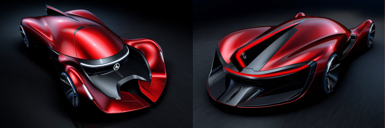 gules，conceptual design，Mercedes – Benz，Electric sports car，racing，