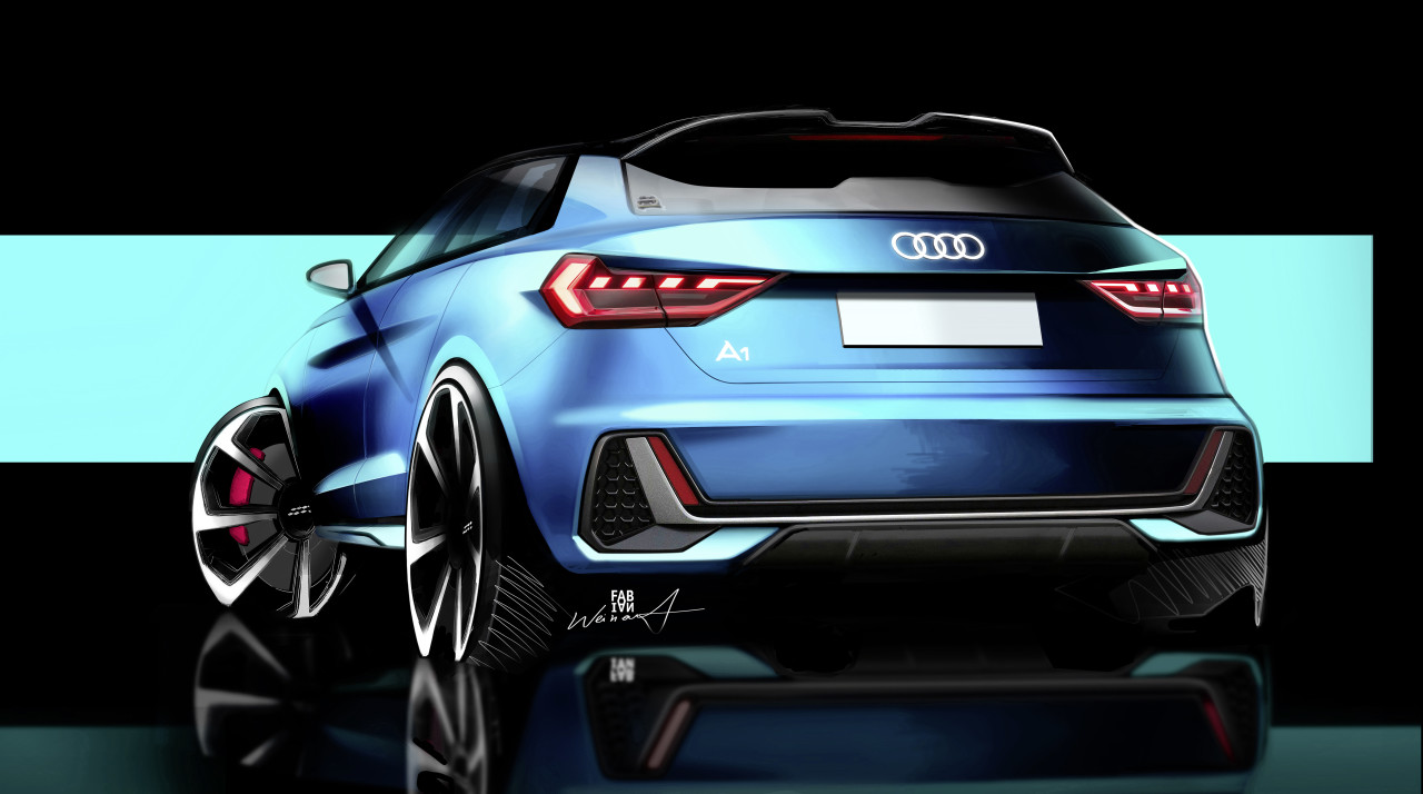 audi，audi，A1，sketch，Hand drawn car，