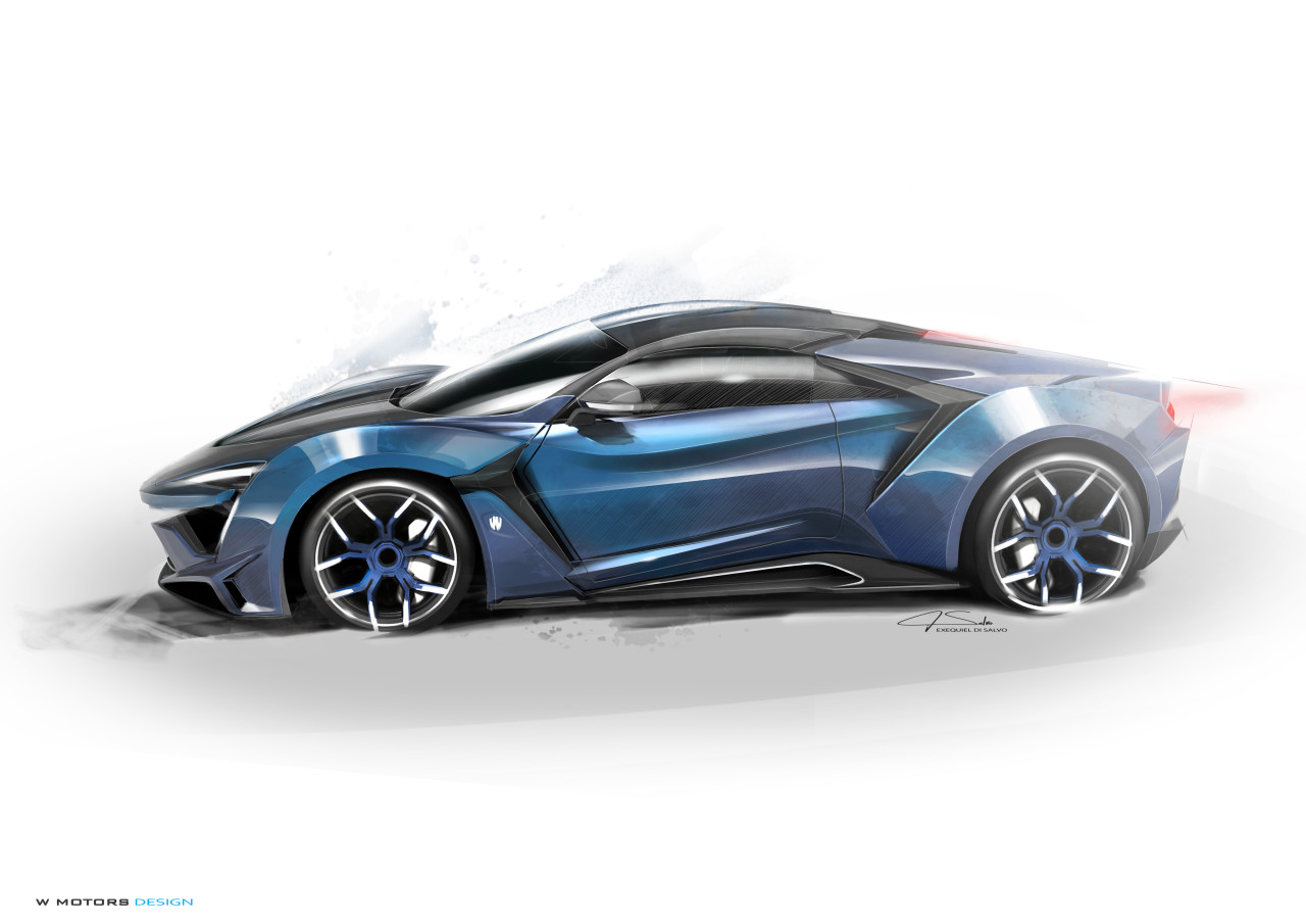 sketch，Super run，vehicle，traffic，Sports car，W Motors，