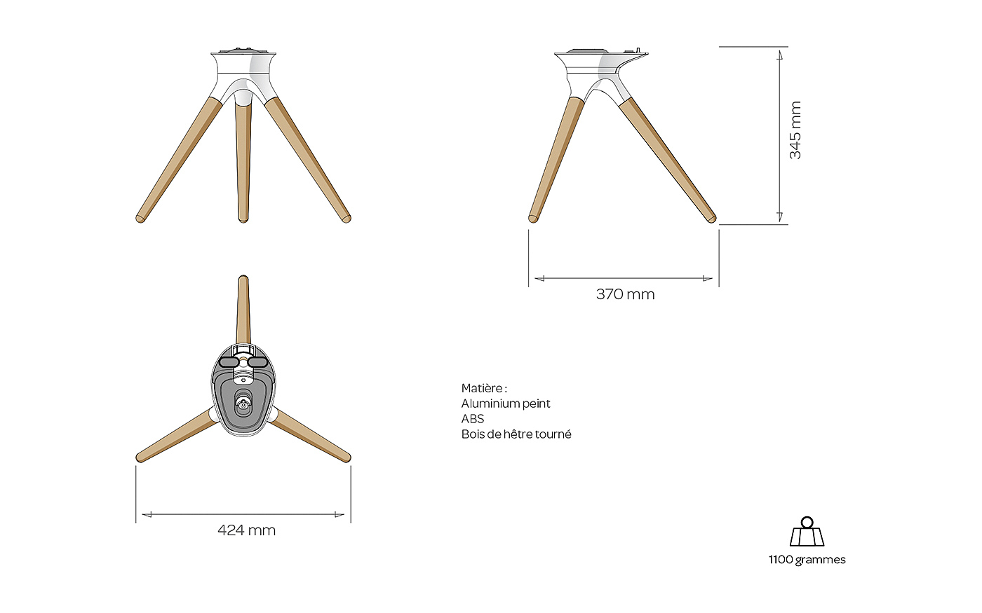 Treepod stand，扬声器，木质，铝制，帝瓦雷，