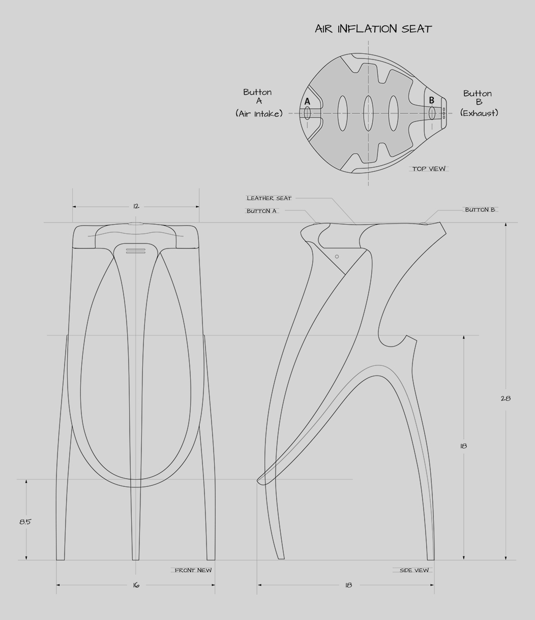 Inflatable valve seat cushion，Tripod stool，stool，Air Bar Stool，