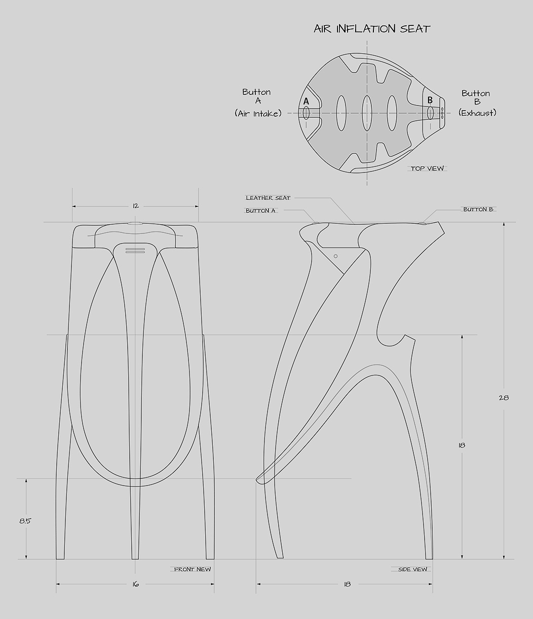 Inflatable valve seat cushion，Tripod stool，stool，Air Bar Stool，