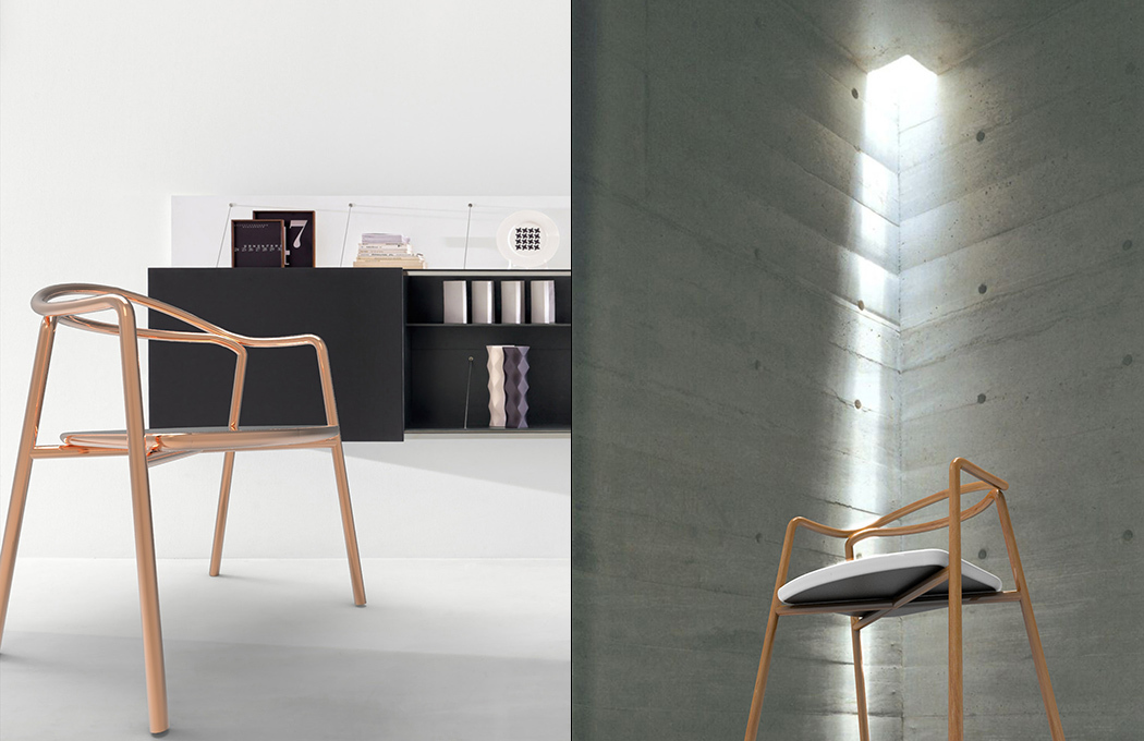 THONET chair，Cesca chair，Arc structure，steel，oak，copper，