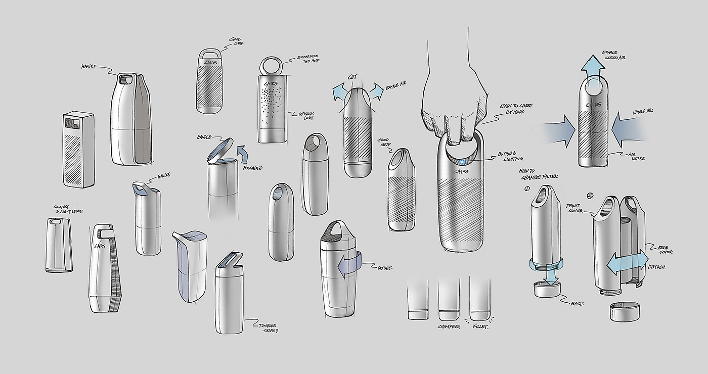 cairs，air cleaner，Portable，visual，sketch，