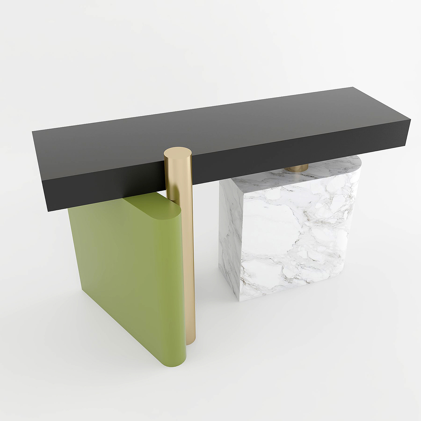 conceptual design，Console table，stone，Acrylic，Marble，brass，