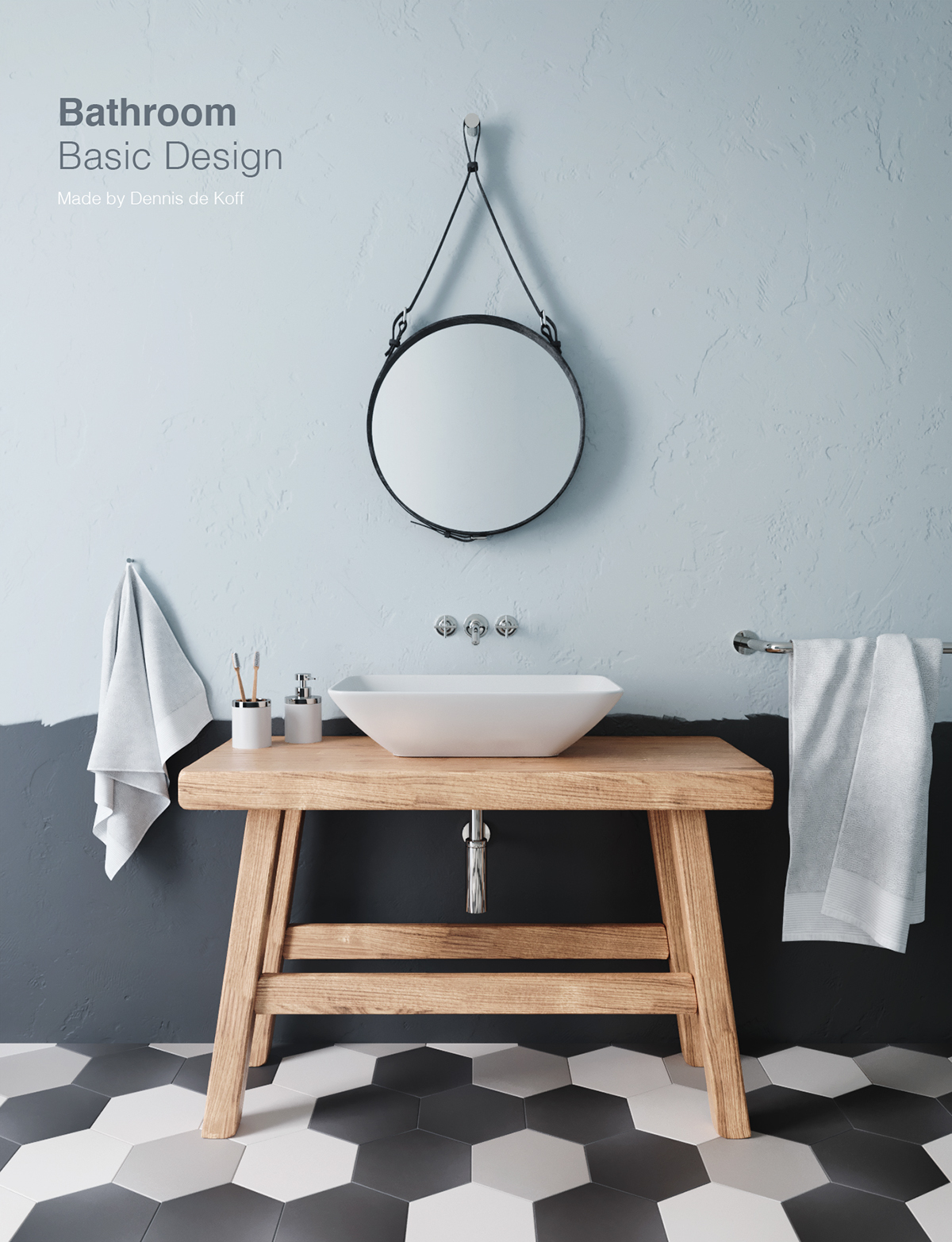 Toilet design，Dennis de Koff，Bathroom Design，Modeling and rendering，