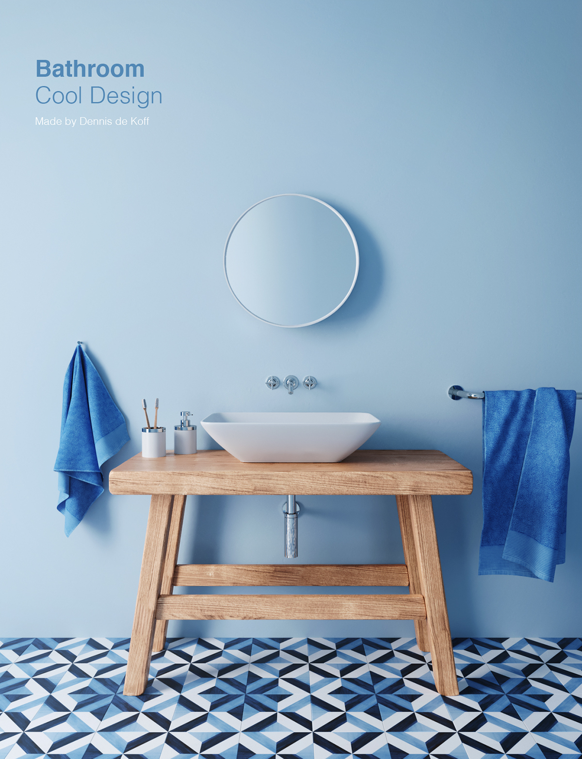 Toilet design，Dennis de Koff，Bathroom Design，Modeling and rendering，