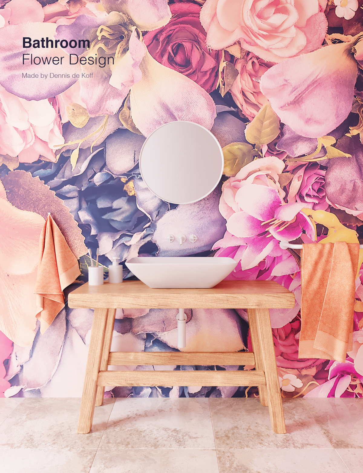 Toilet design，Dennis de Koff，Bathroom Design，Modeling and rendering，