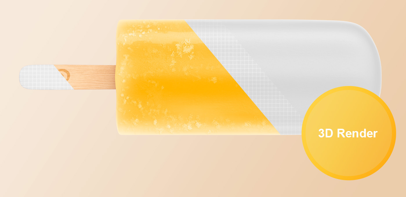 ice cream，C4D rendering，3D rendering，Render，OLA Ice，Dennis de Koff，Magnum Ice，