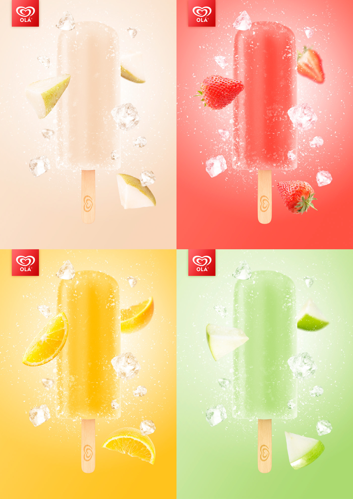 ice cream，C4D rendering，3D rendering，Render，OLA Ice，Dennis de Koff，Magnum Ice，