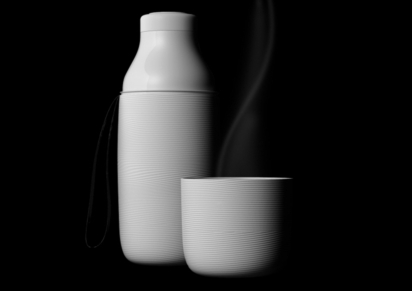 product design，white，Water bottle，