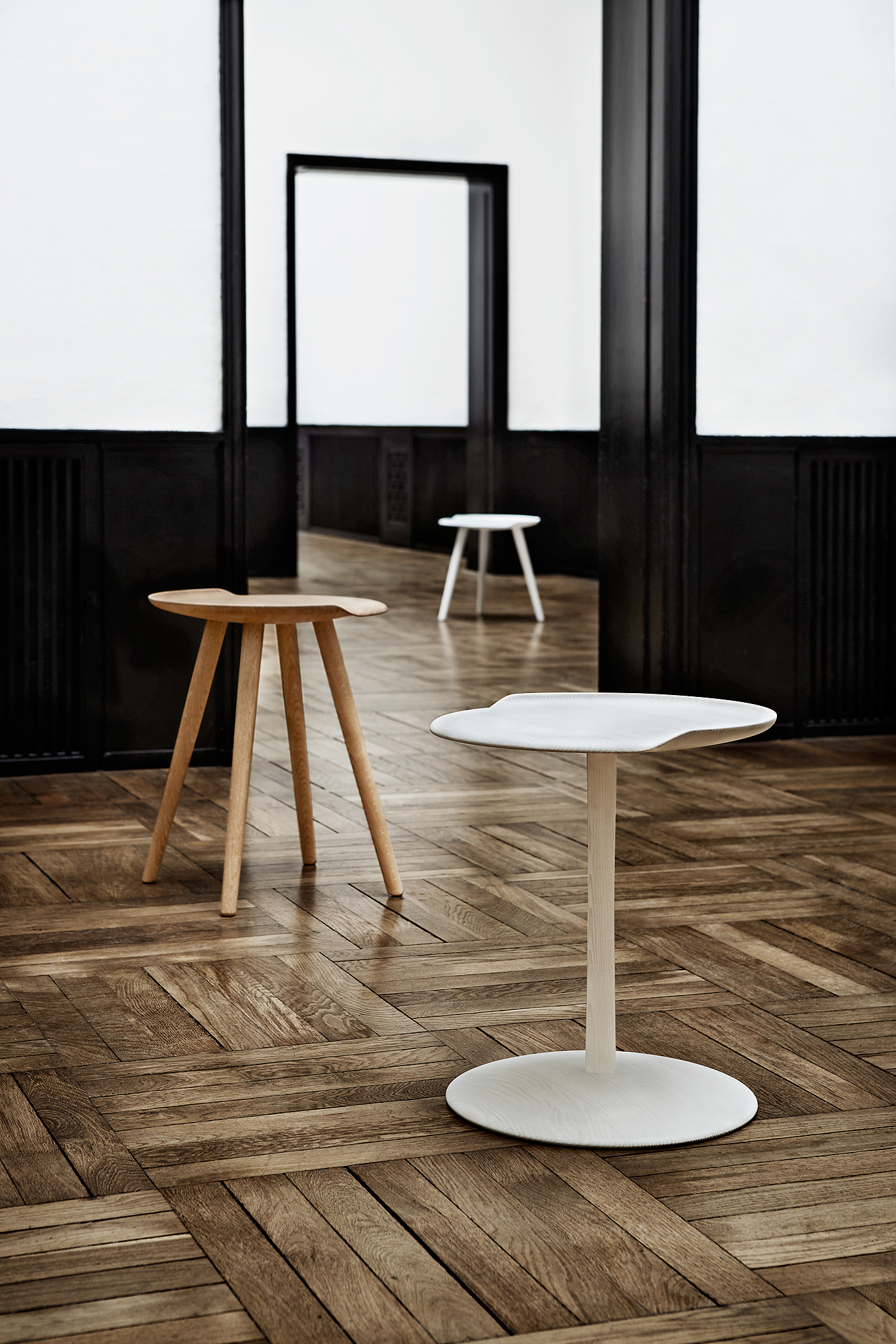 Water Lily，Wooden stool，Side table，Solid wood，