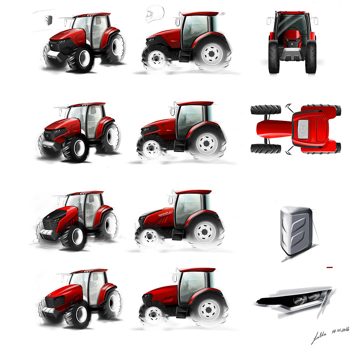 industrial design，Agricultural transportation，Tractor，Header RedMaster，