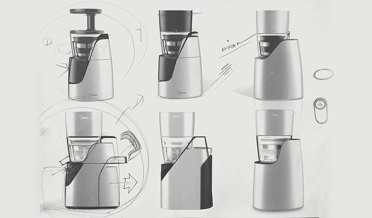sketch，aluminium，kitchen，Juicer，Midea，