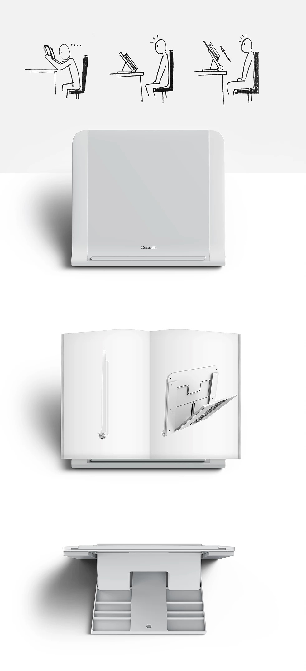 Portability，Adjust height，Grid，Smart cradle，bookshelf，