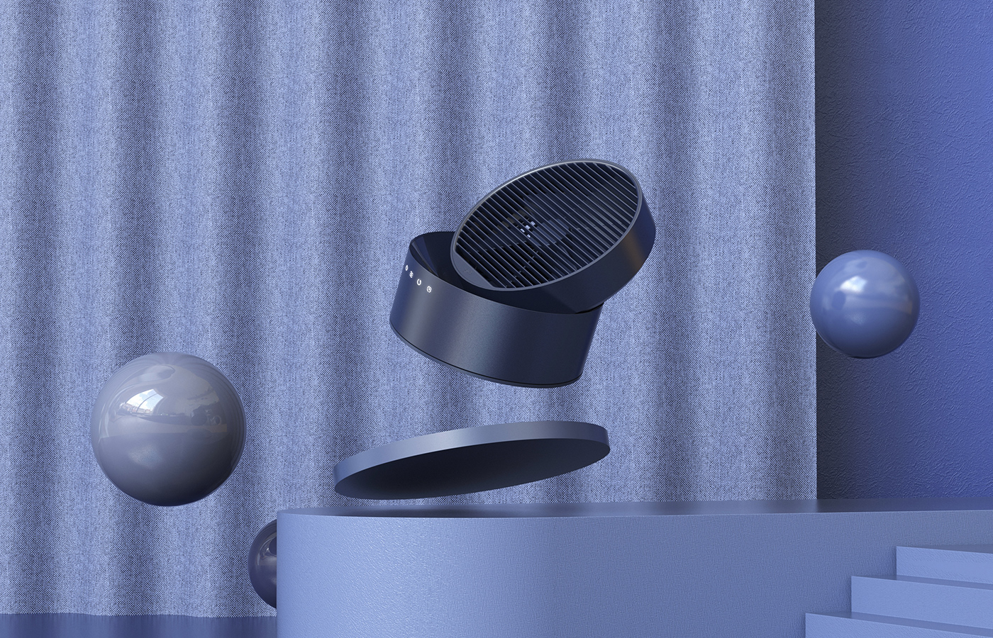 electric fan，Fan，Carry on，Interactive innovation，Interaction mode，remote control，ai，modern stylish，Minimalist，Cylindrical modeling，Small fan，Ice cream and fan，household electrical appliances，Home Furnishing，furniture，