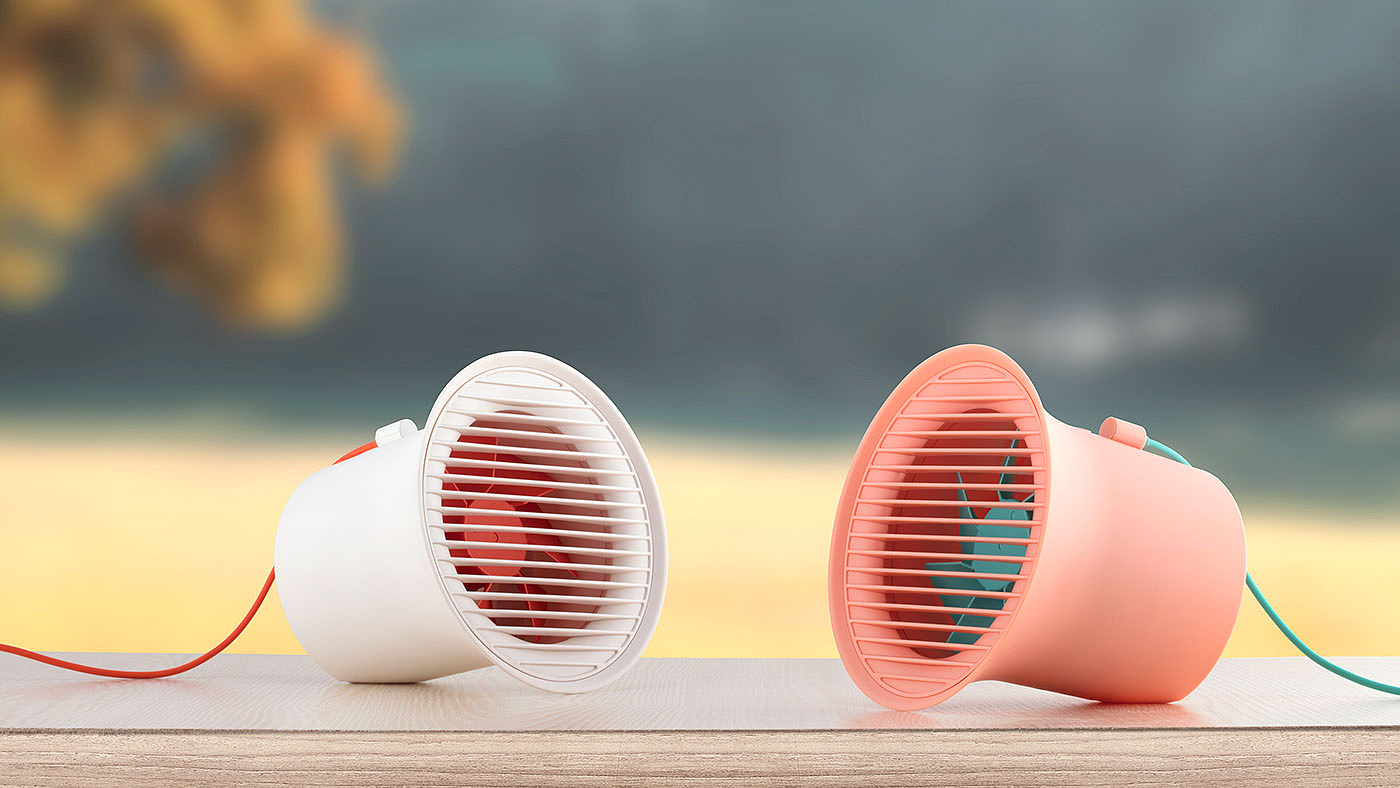 electric fan，Fan，Carry on，Interactive innovation，Interaction mode，remote control，ai，modern stylish，Minimalist，Cylindrical modeling，Small fan，Ice cream and fan，household electrical appliances，Home Furnishing，furniture，