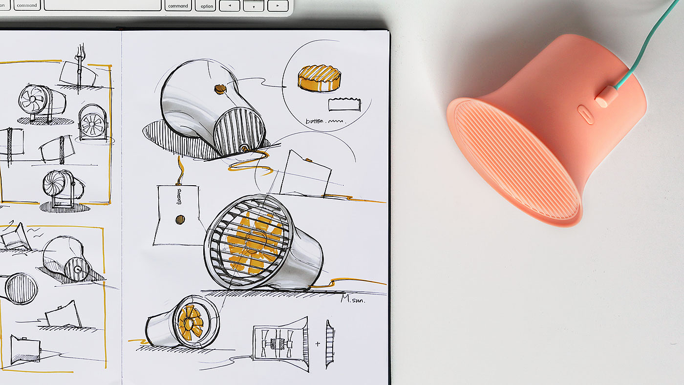 electric fan，Fan，Carry on，Interactive innovation，Interaction mode，remote control，ai，modern stylish，Minimalist，Cylindrical modeling，Small fan，Ice cream and fan，household electrical appliances，Home Furnishing，furniture，