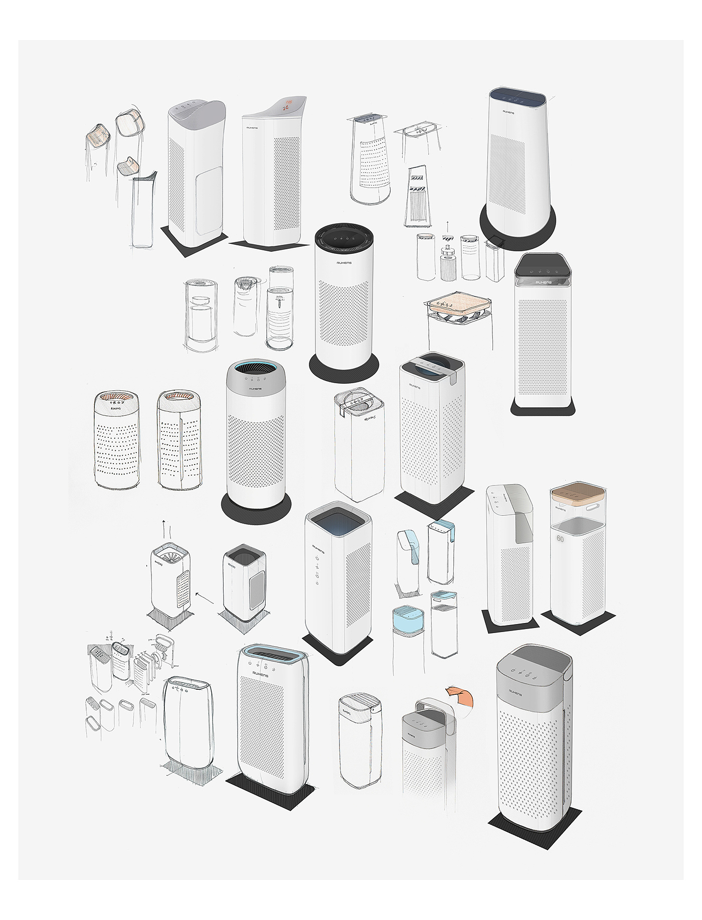 360 degree cycle，air cleaner，Air Purifier，white，