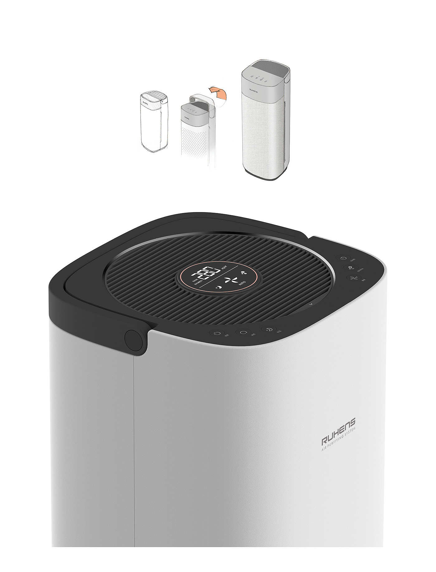 360度循环，空气净化器，Air Purifier，白色，