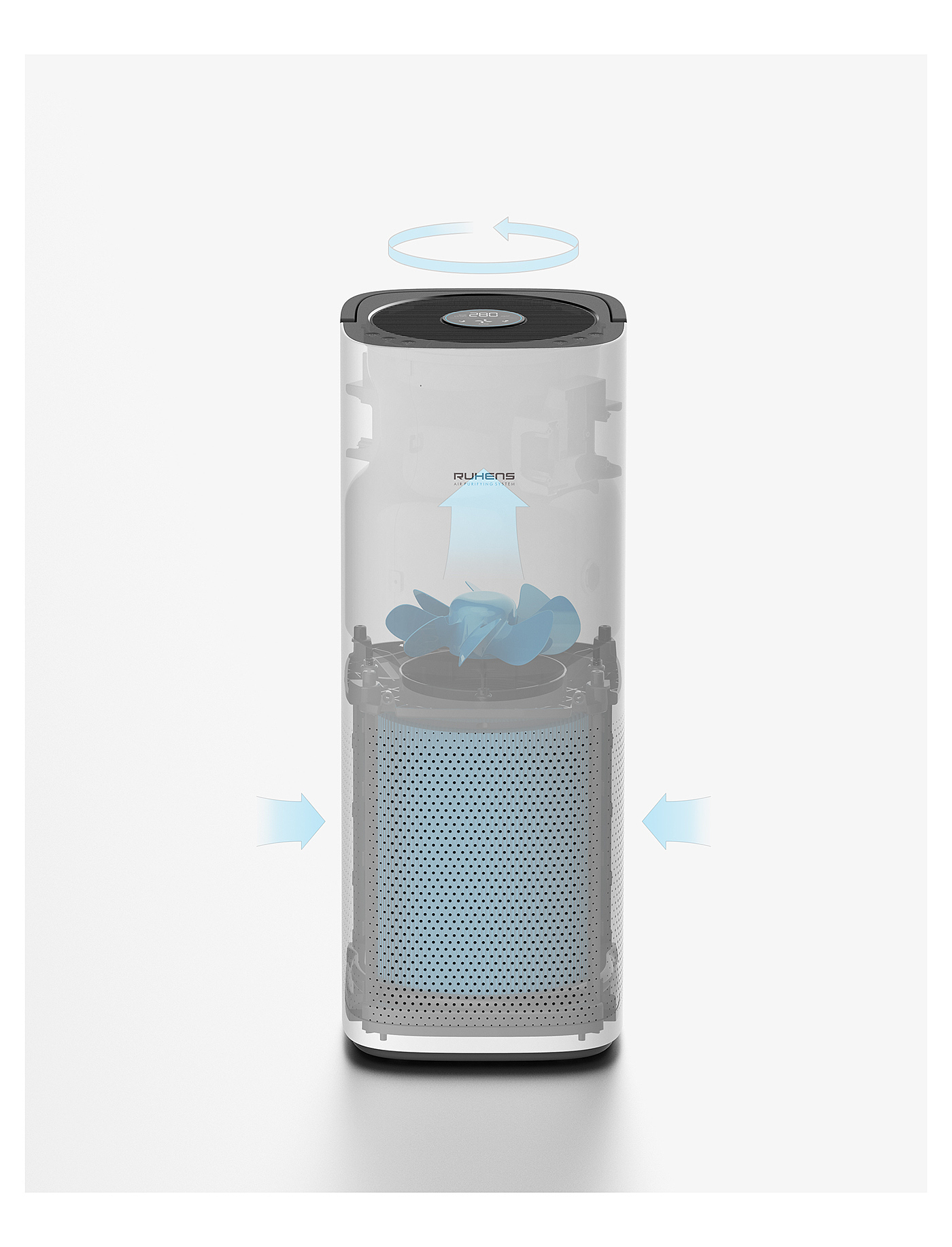 360度循环，空气净化器，Air Purifier，白色，