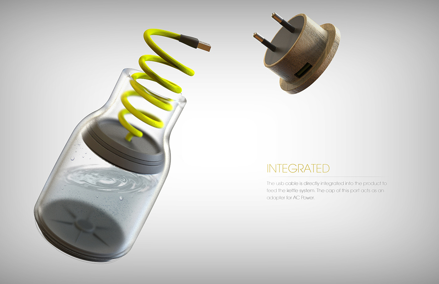 USB interface heating coaster，The design comes from lemon，The cup cover hides the power plug，Coffee powder can be placed at the waist，