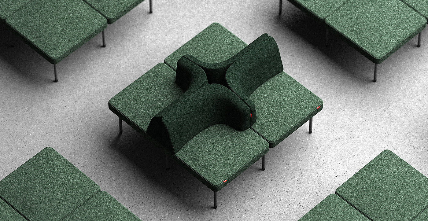 blackish green，Markus Melcher，UNIO - Seating，Wireless charging，chair，sofa，combination，