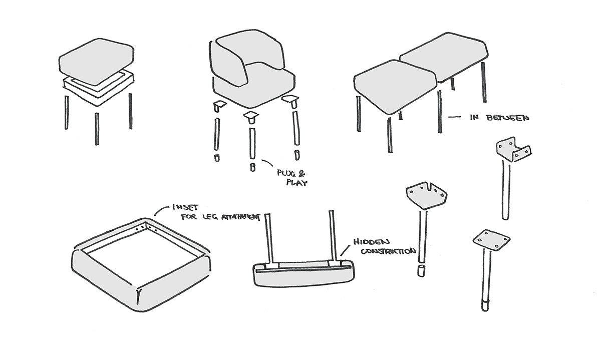 blackish green，Markus Melcher，UNIO - Seating，Wireless charging，chair，sofa，combination，