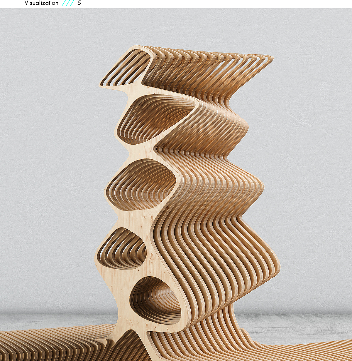 Plywood，Parametric furniture，Oleg Soroko，TERMITE TREE，