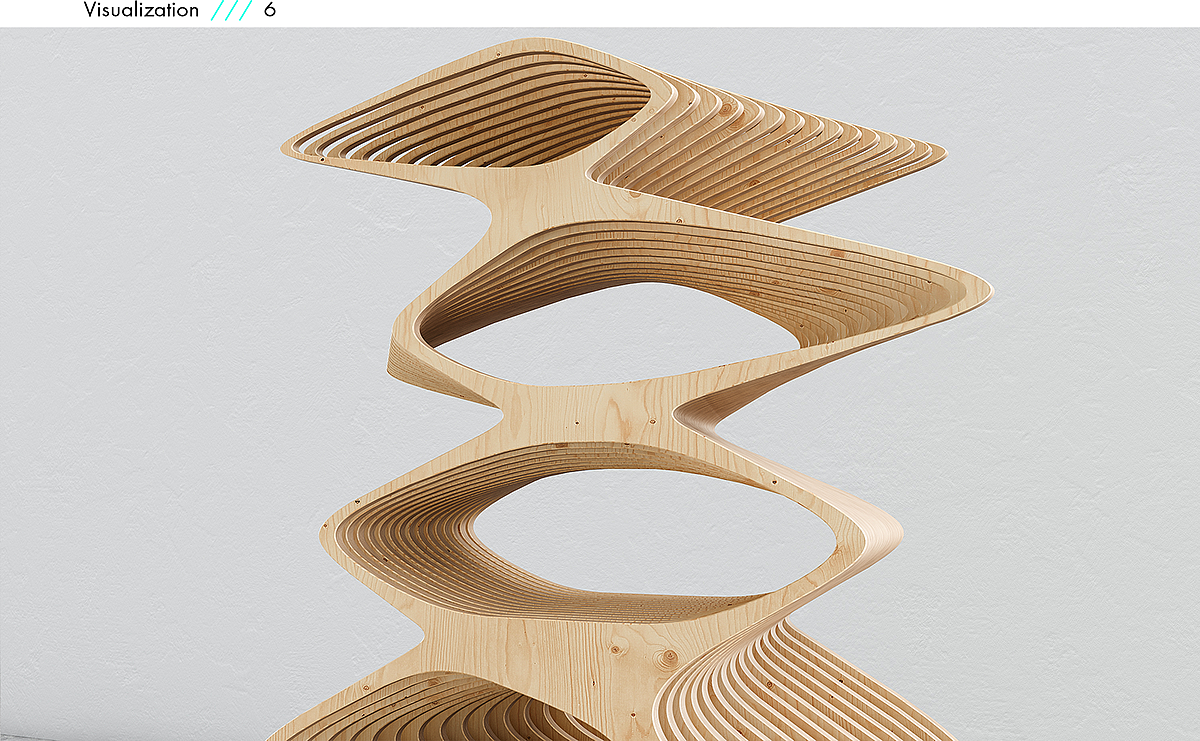 Plywood，Parametric furniture，Oleg Soroko，TERMITE TREE，