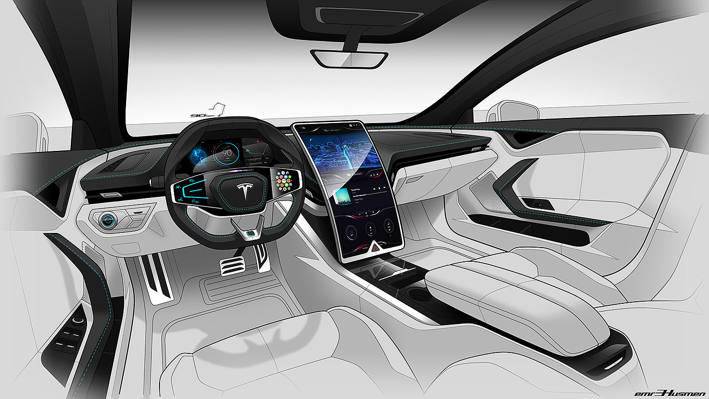 electric vehicle，Name Husmen，Model S，OLED lamp，Tesla，