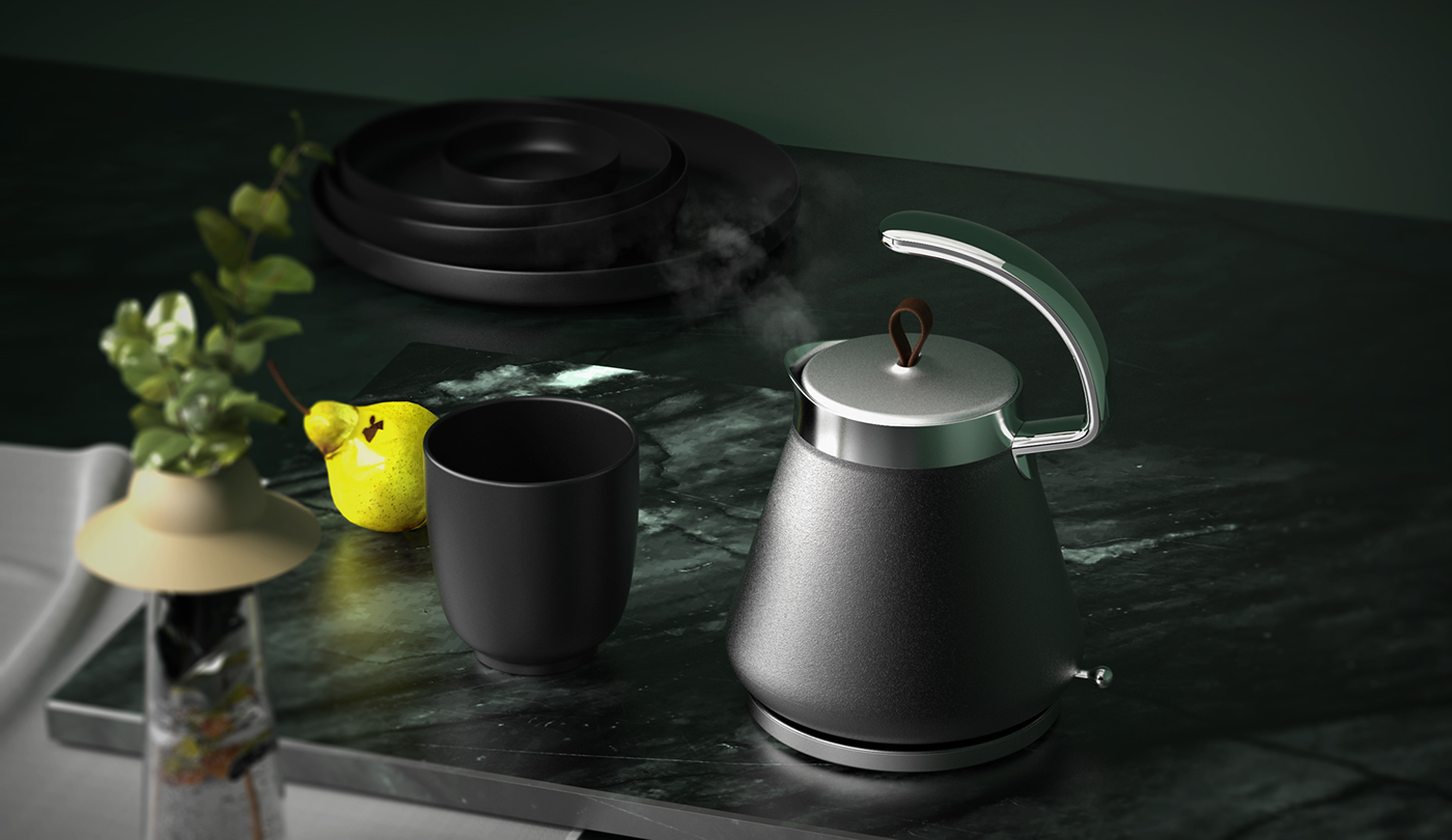 Leather texture，Metal material，kettle，ORIGIN，