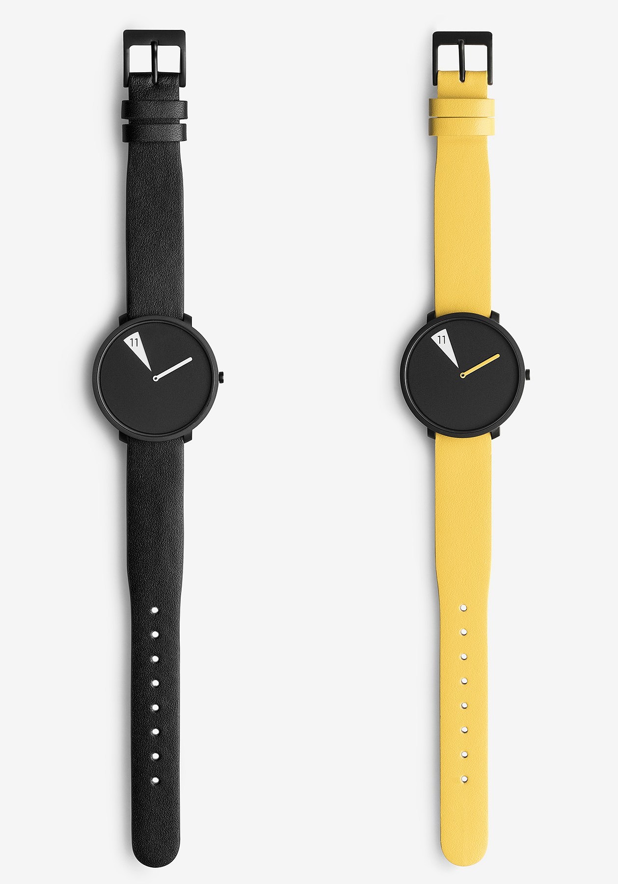 yellow，black，stainless steel，genuine leather，Wrist watch，freakishWATCH，