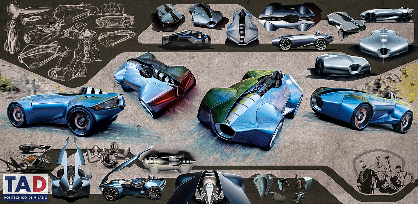 vehicle，Milan Institute of Technology，vehicle，Graduation project，design sketch，Hand drawn，