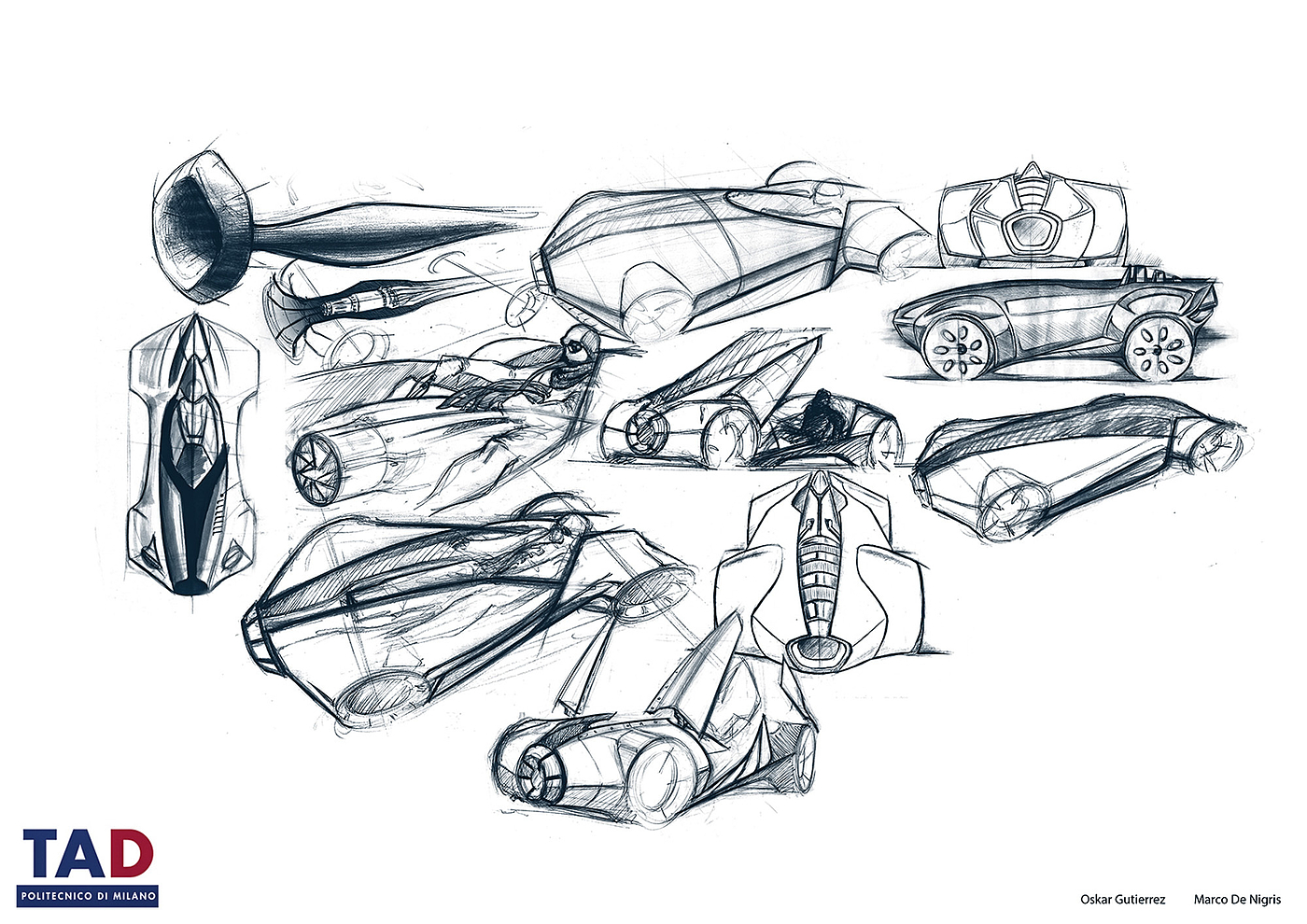 vehicle，Milan Institute of Technology，vehicle，Graduation project，design sketch，Hand drawn，